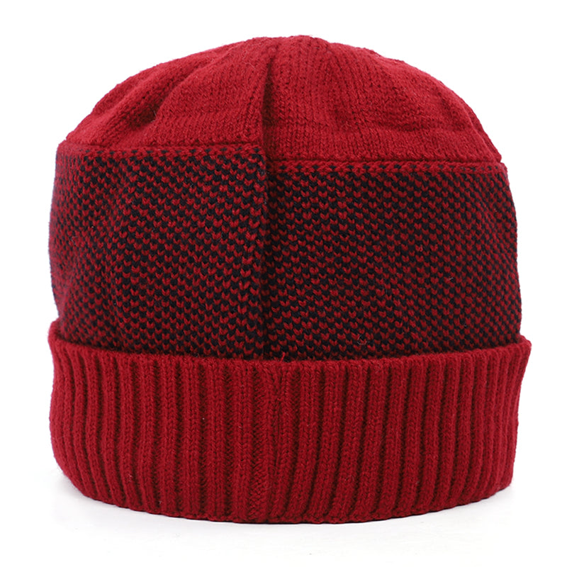 Knitted Beanie Hat with Peak