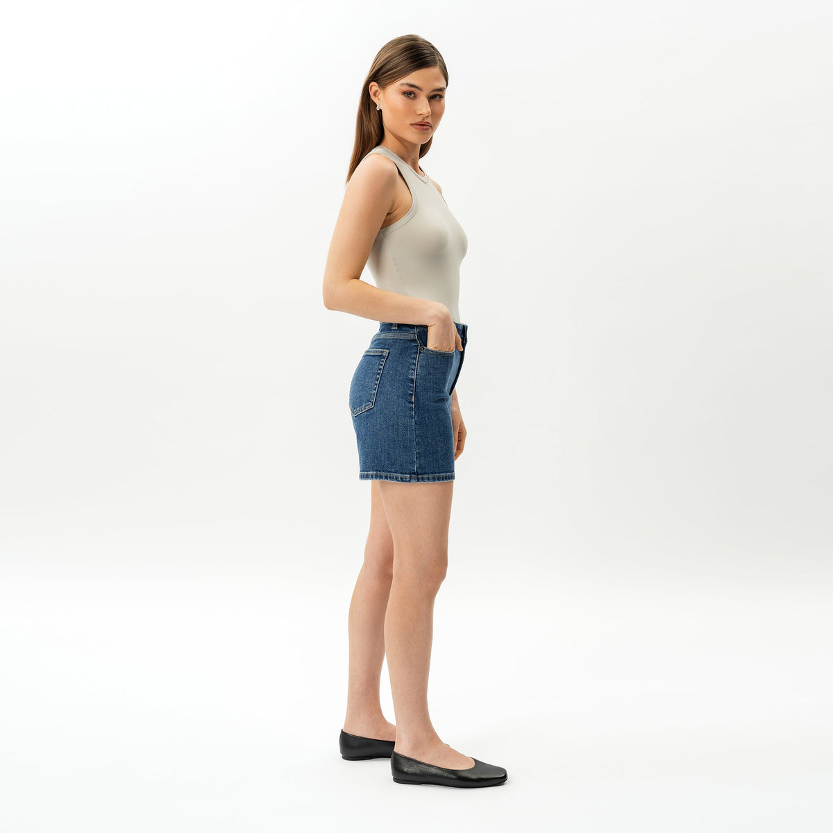 Stretch-Jeansshorts für Damen