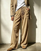 Damen-Cargohose aus Cord mit weitem Bein und Kordelzug