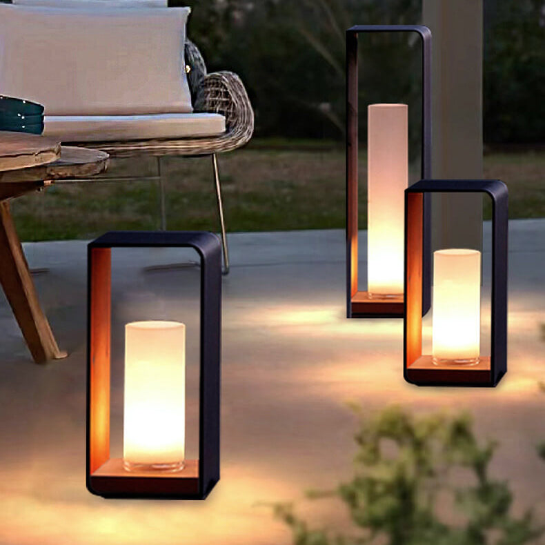 Moderne udendørs solar LED-pullertlampe til haven