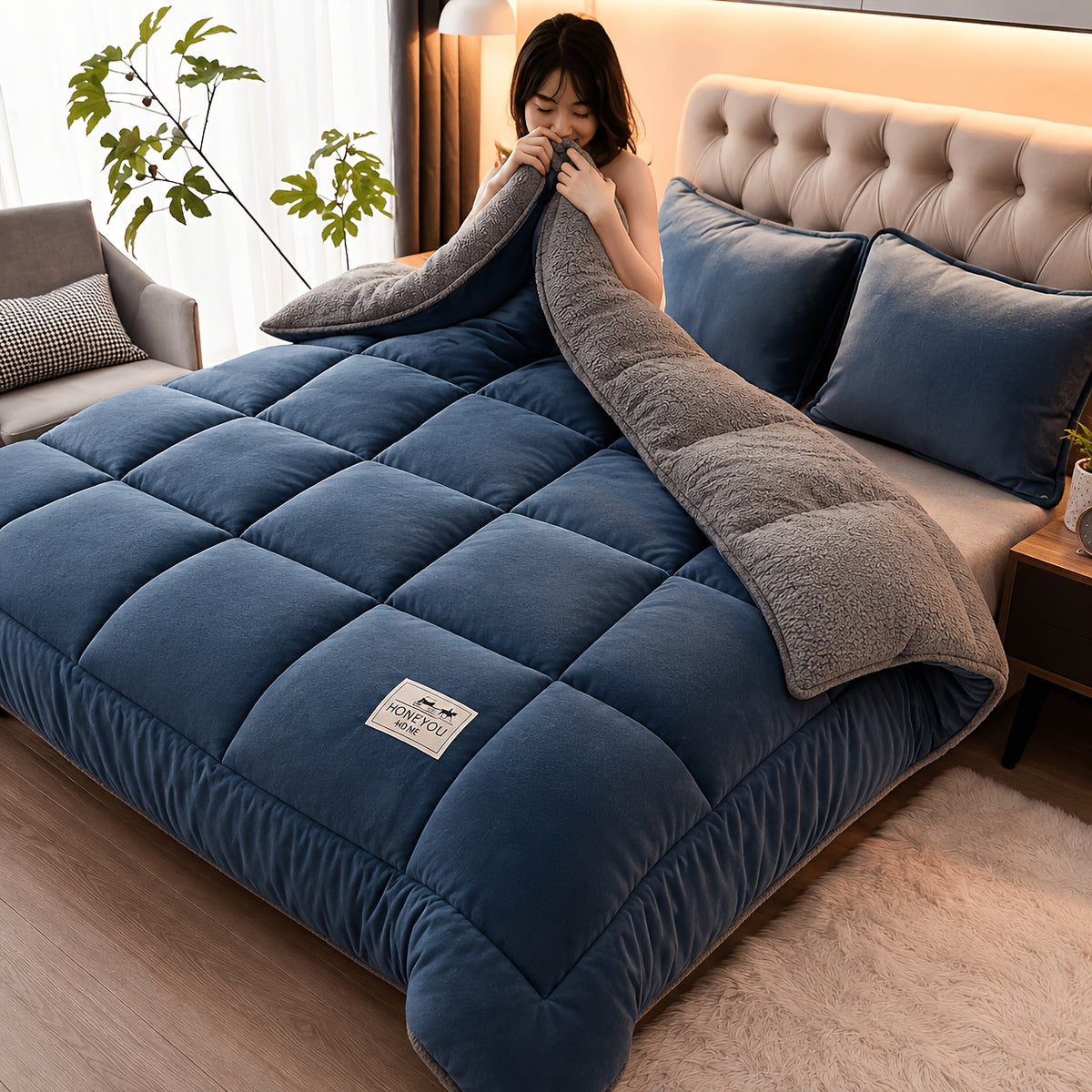 Plush Quilted Bedspread Set