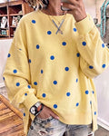 Oversized sweatshirt för kvinnor med prickigt mönster