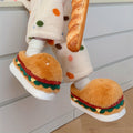Pantuflas de hamburguesa de peluche