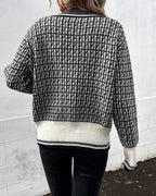 Women’s Geometric Pattern Button Cardigan