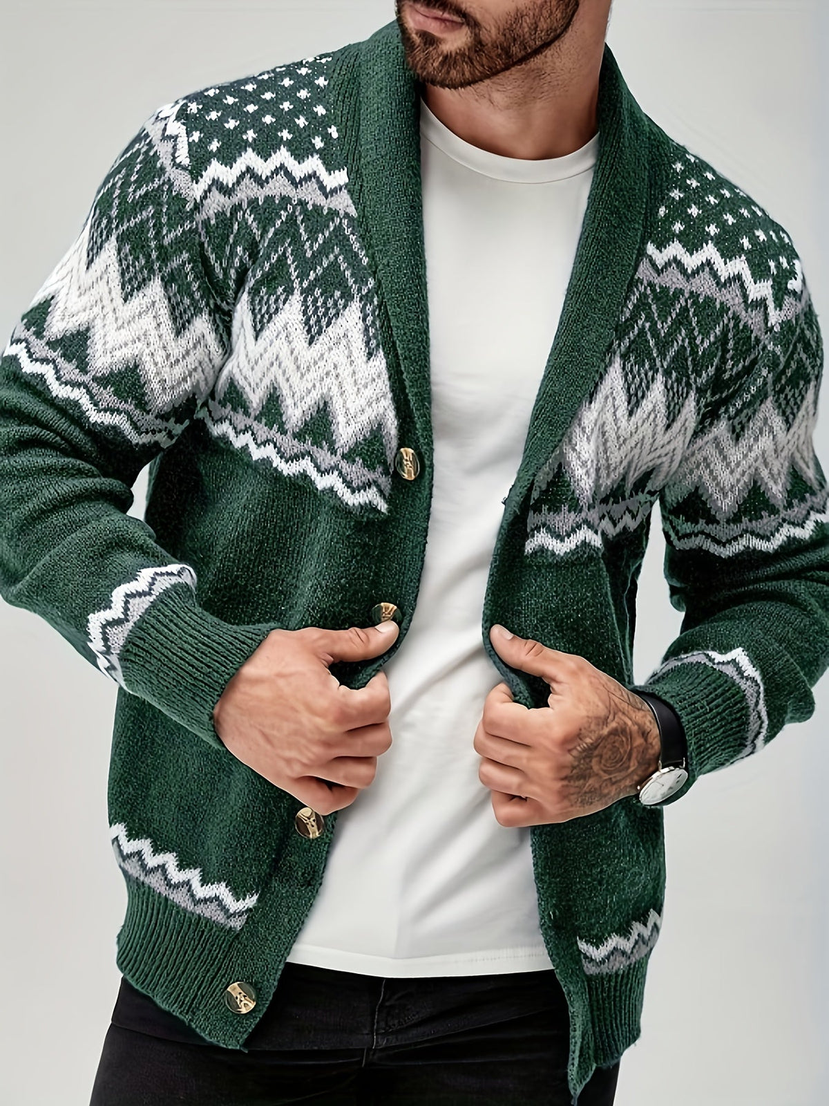 Men’s Nordic Pattern Cardigan