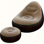 Oppustelig loungestol med fodskammel