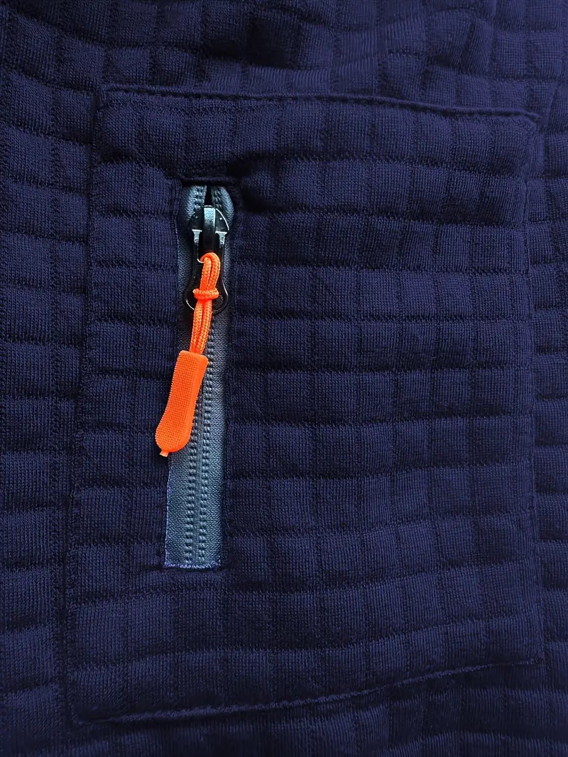 Camiseta polo de hombre con botones hasta el cuarto, manga larga y textura
