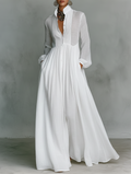 Vestido camisero largo para mujer con botones delanteros