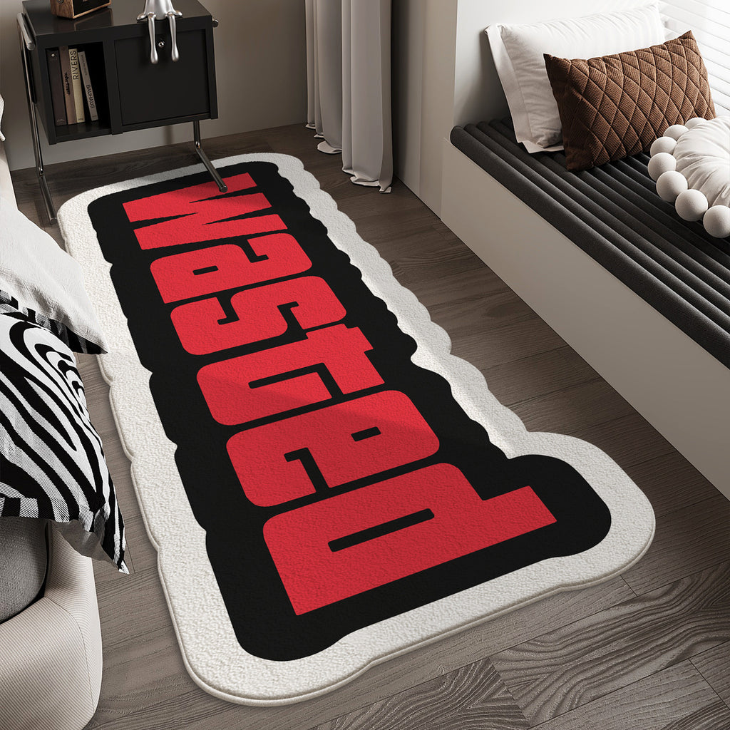 Graphic Typography Bedroom Rug