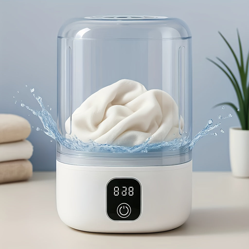 Tragbare Mini-Waschmaschine mit Akku und Digitalanzeige