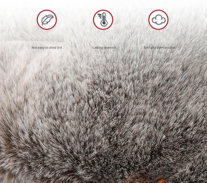 Faux Fur-Lined Winter Trapper Hat