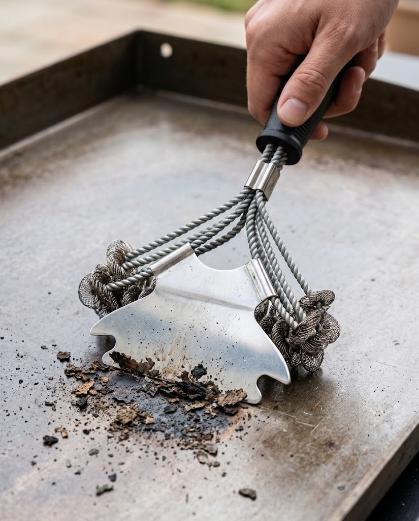 BBQ-Grillbürste aus Edelstahl mit langem Griff