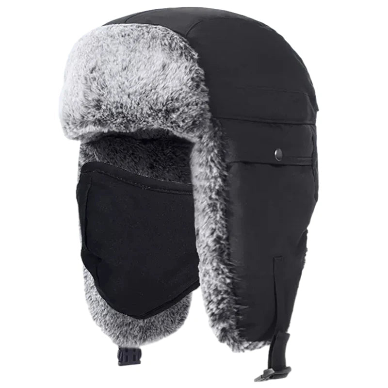 Faux Fur-Lined Winter Trapper Hat