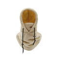 Plush Hooded Neck Warmer with Adjustable Drawcord