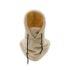 Plush Hooded Neck Warmer with Adjustable Drawcord
