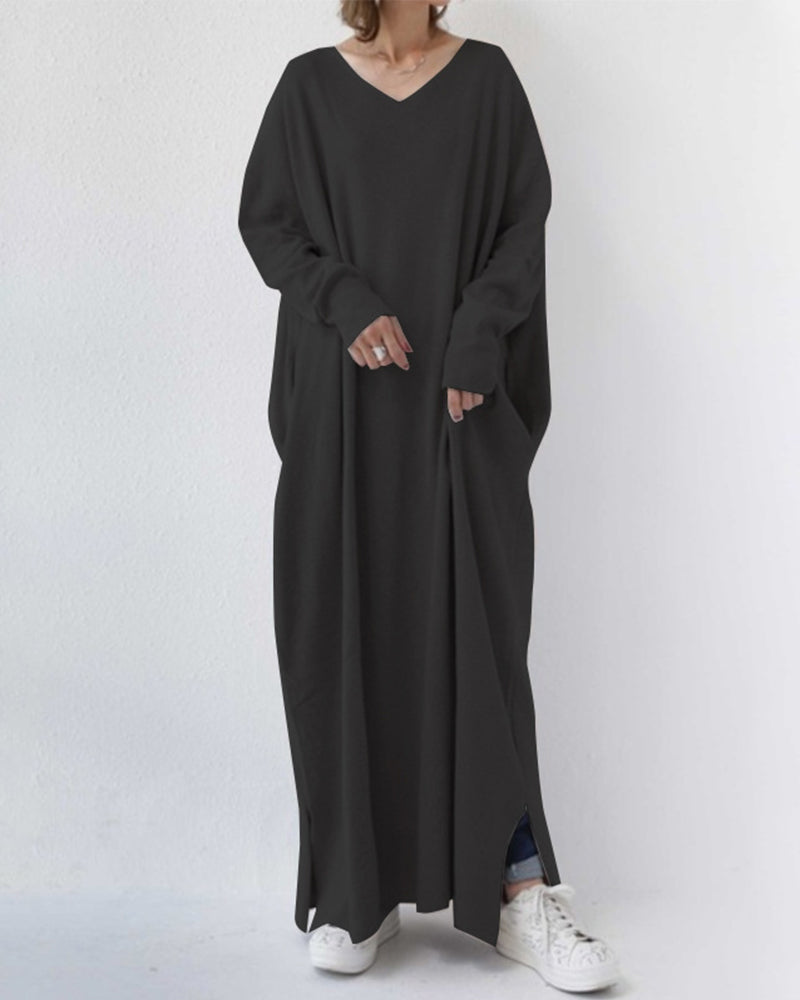 Women's Relaxed V-Neck Maxi Dress