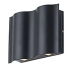 Lampada da parete moderna a LED per esterni a onda con luce rivolta verso l'alto e verso il basso