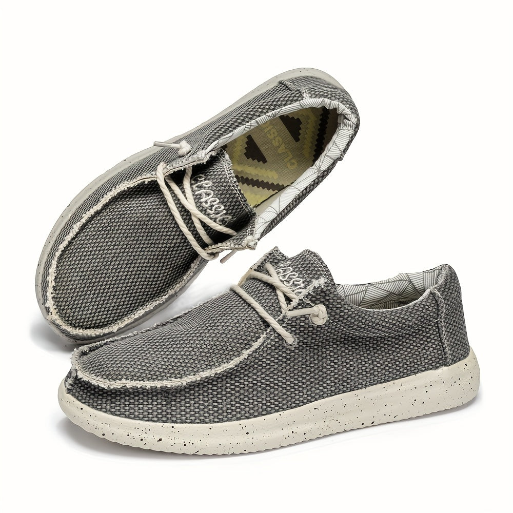 Herren-Freizeitschuhe aus Canvas mit Schnürsenkeln