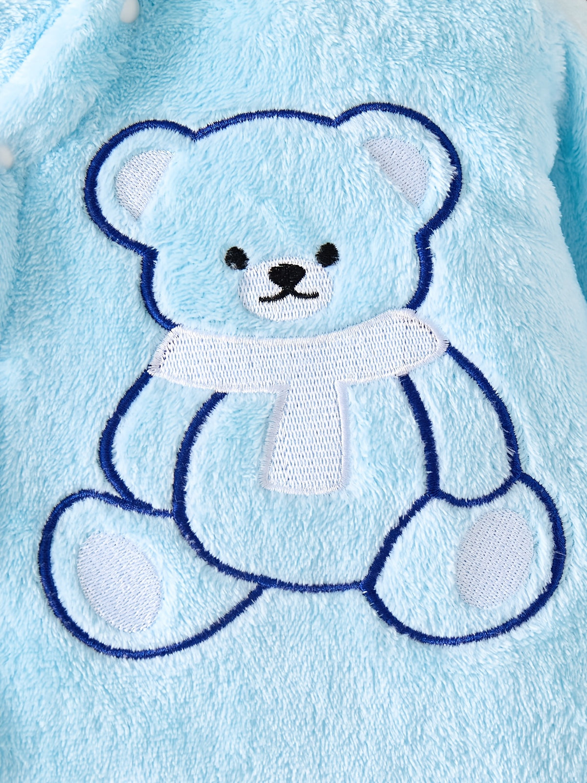 Combinaison polaire à capuche pour bébé avec motif ourson