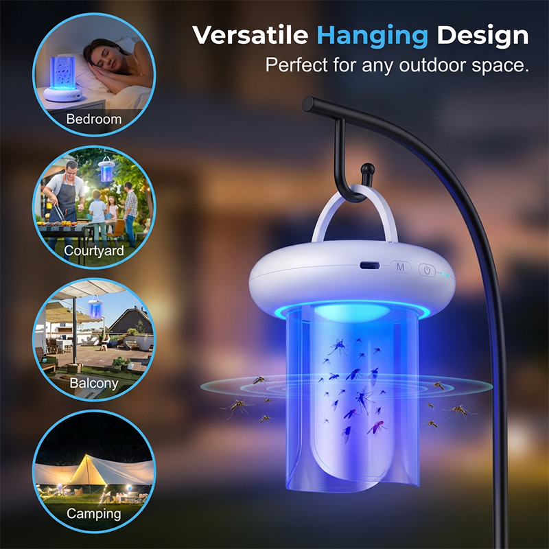 360° insektsfälla med UV-ljus och RGB-stämningsbelysning