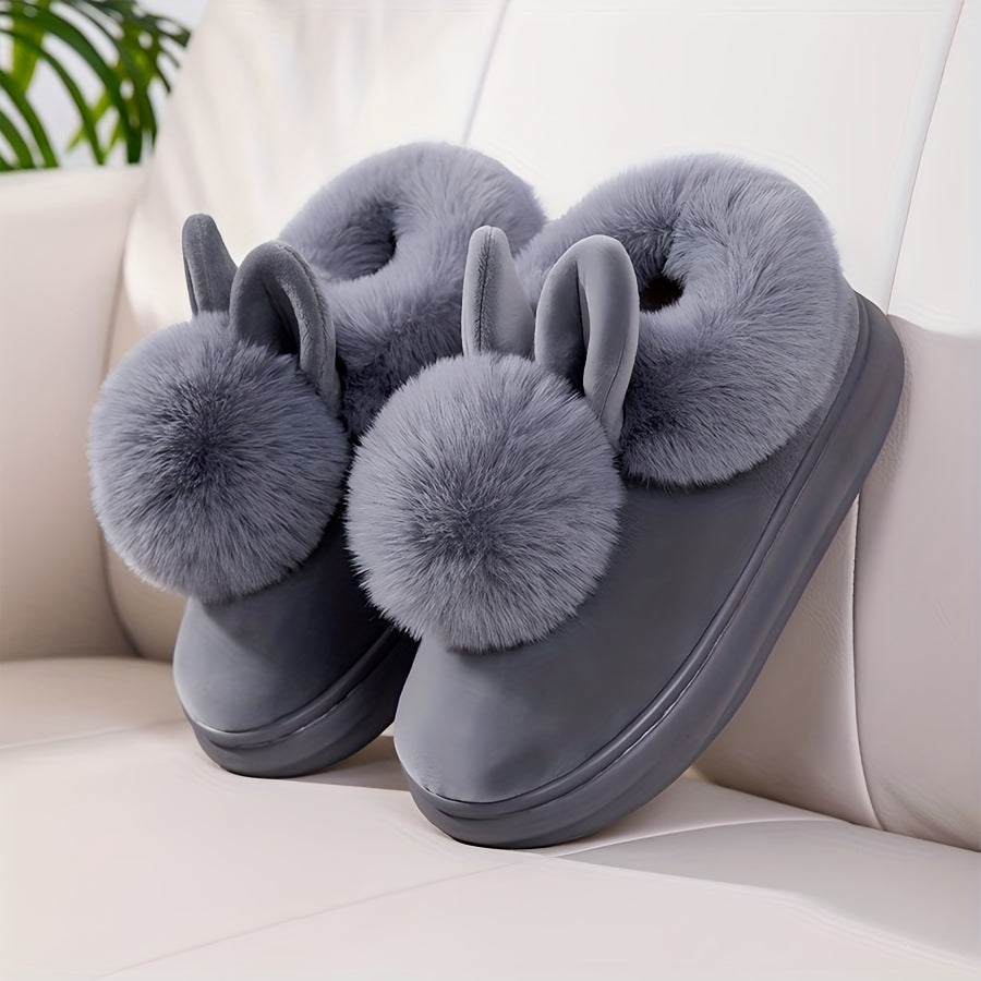 Pantuflas de casa afelpadas con pompón