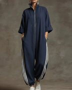 Dame Lynlås Foran Løs Jogger Jumpsuit
