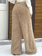 Plüschhose für Damen mit weitem Bein
