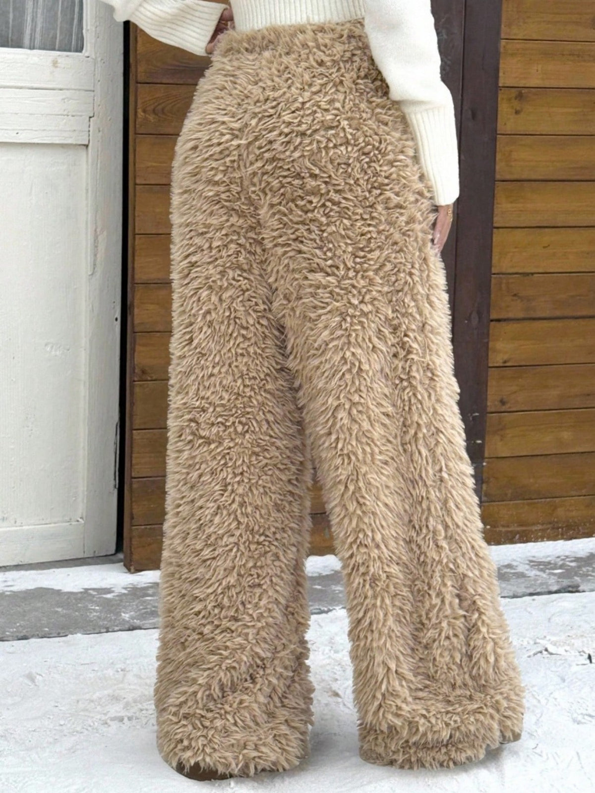 Women's Plush Wide-Leg Trousers
