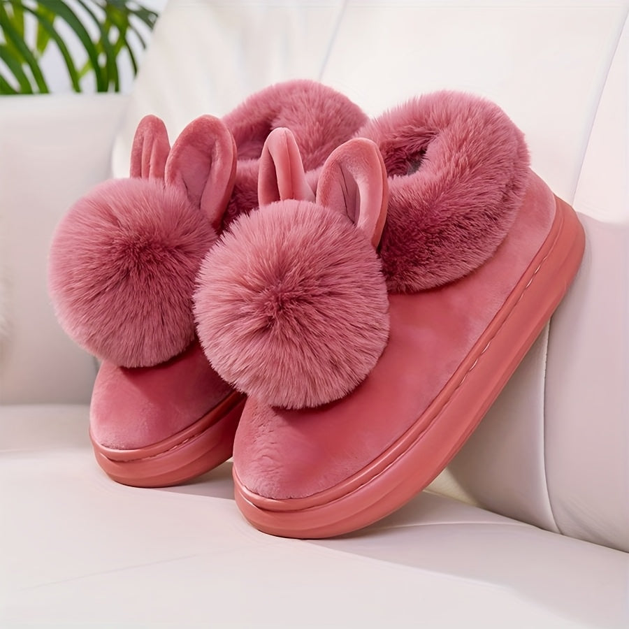 Pantuflas de casa afelpadas con pompón