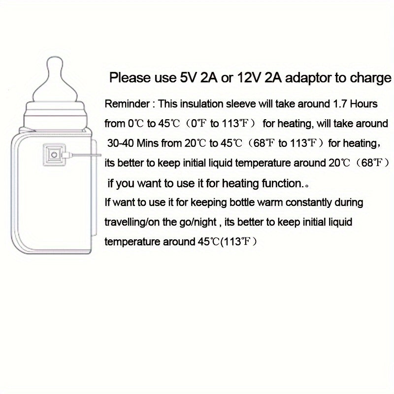 USB Heated Bottle Warmer Sleeve
