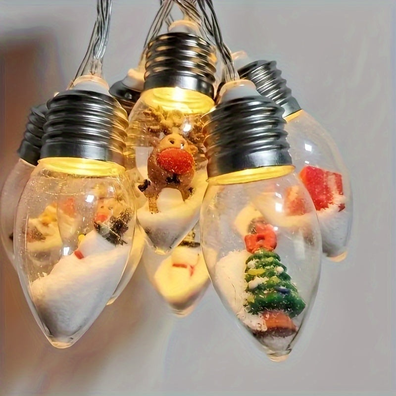 Weihnachtslichterkette mit Miniaturfiguren