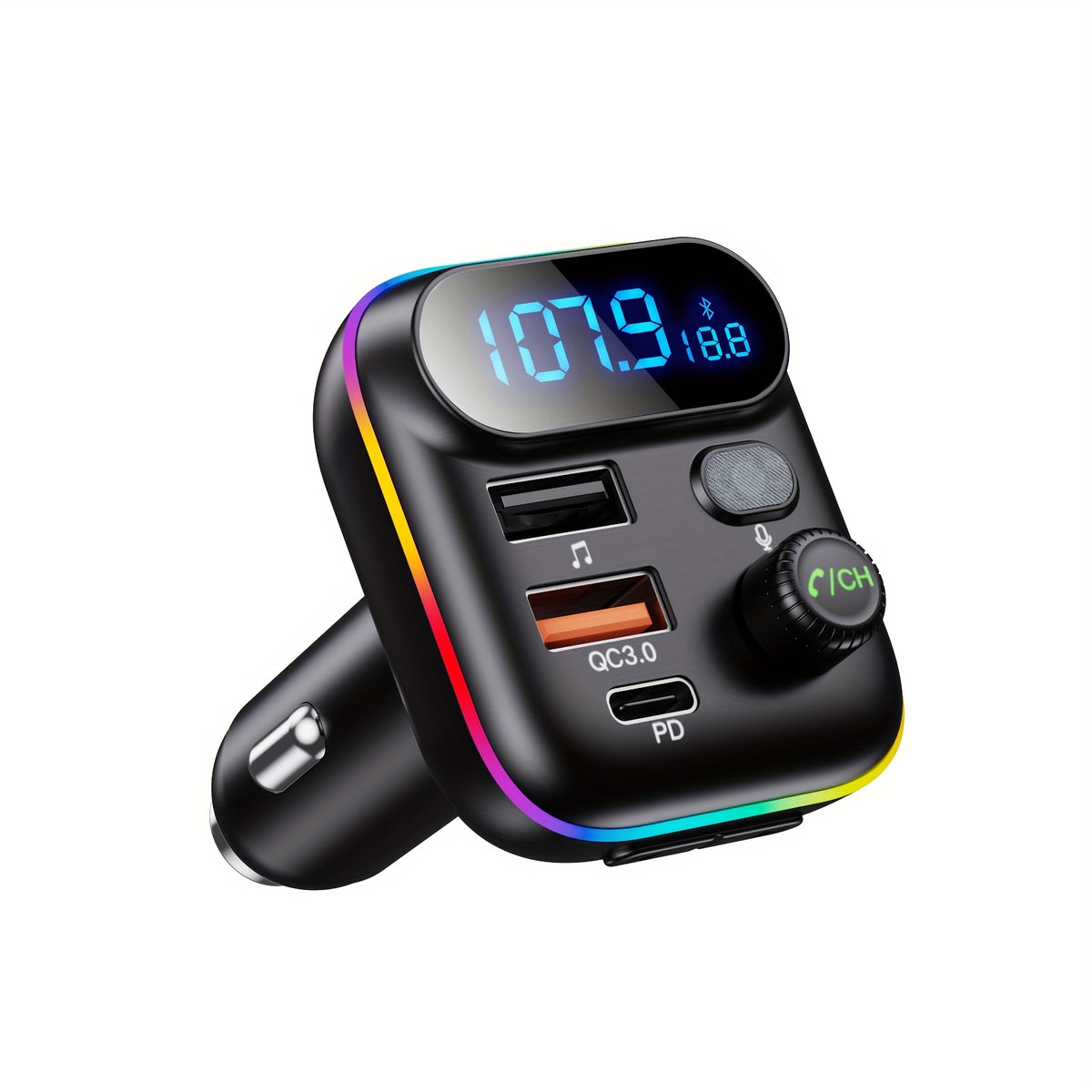 Transmiter FM Bluetooth z portami USB do ładowania