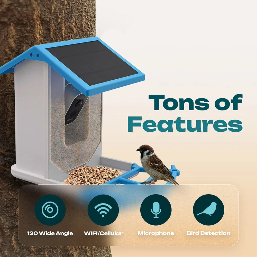 Solar Smart Bird Feeder with HD Camera