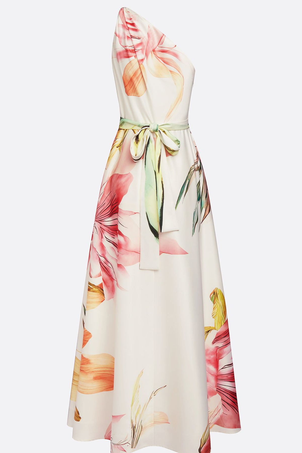 Vestido maxi con cuello halter y estampado floral para mujer con detalle en la cintura