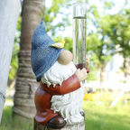 Statuetta da giardino a forma di gnomo con pluviometro