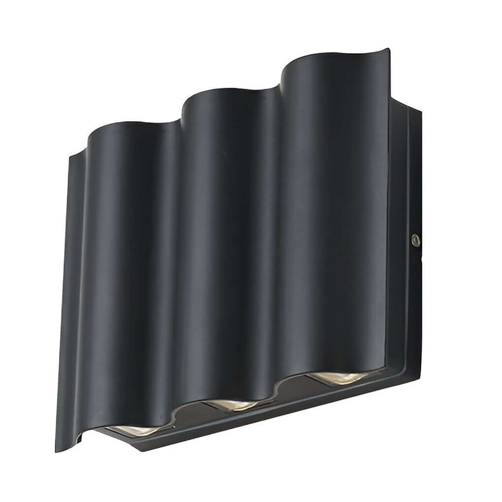 Lampada da parete moderna a LED per esterni a onda con luce rivolta verso l'alto e verso il basso