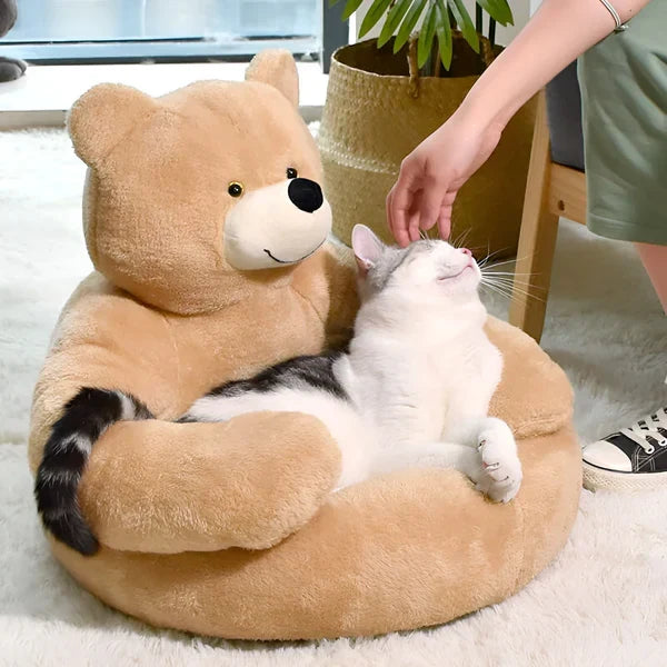 Plush Animal-Shaped Pet Bed