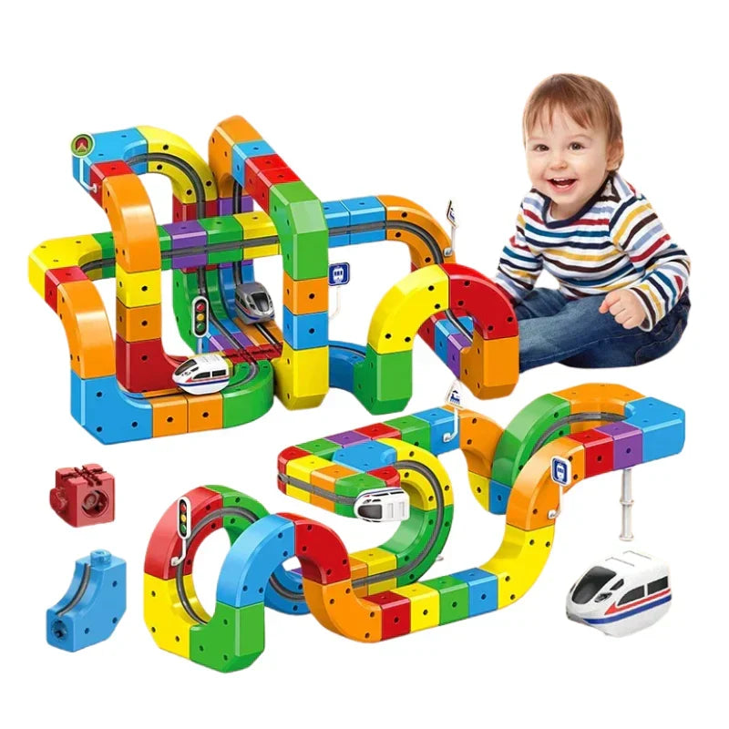 Set interattivo per costruire piste con cubi