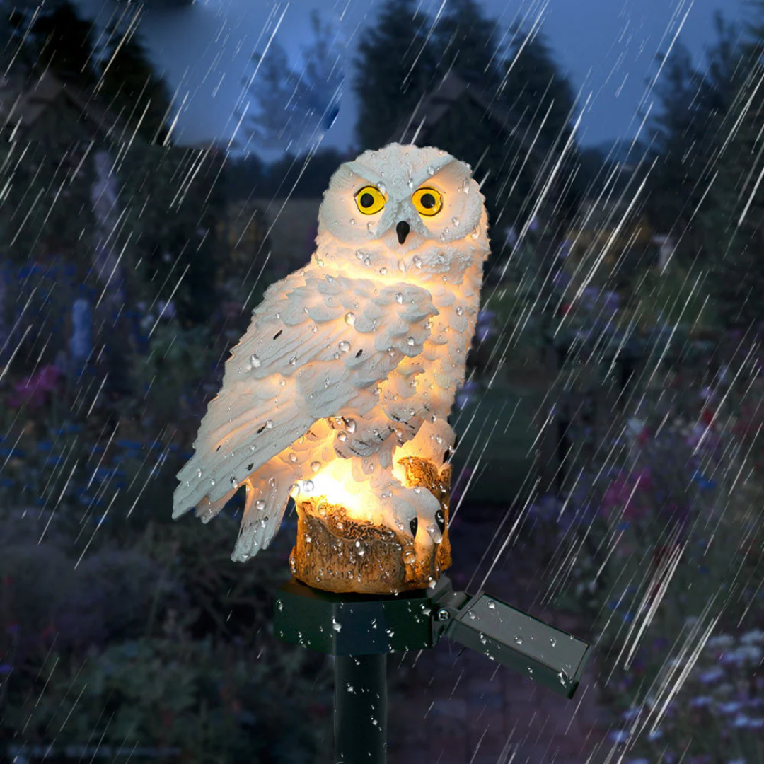 Solar Owl Garden Light with Warm White LED