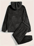 Set felpa con cappuccio e jogger in pile testurizzato