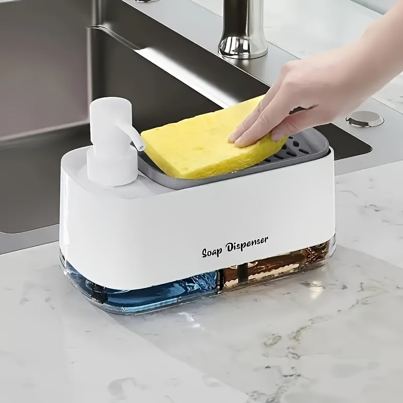 2-i-1-sæbedispenser med svampeholder