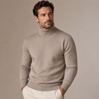 Pull classique à col roulé pour homme