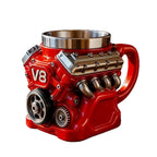 Taza original con forma de motor V8