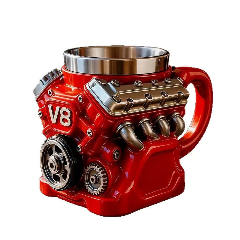 Taza original con forma de motor V8