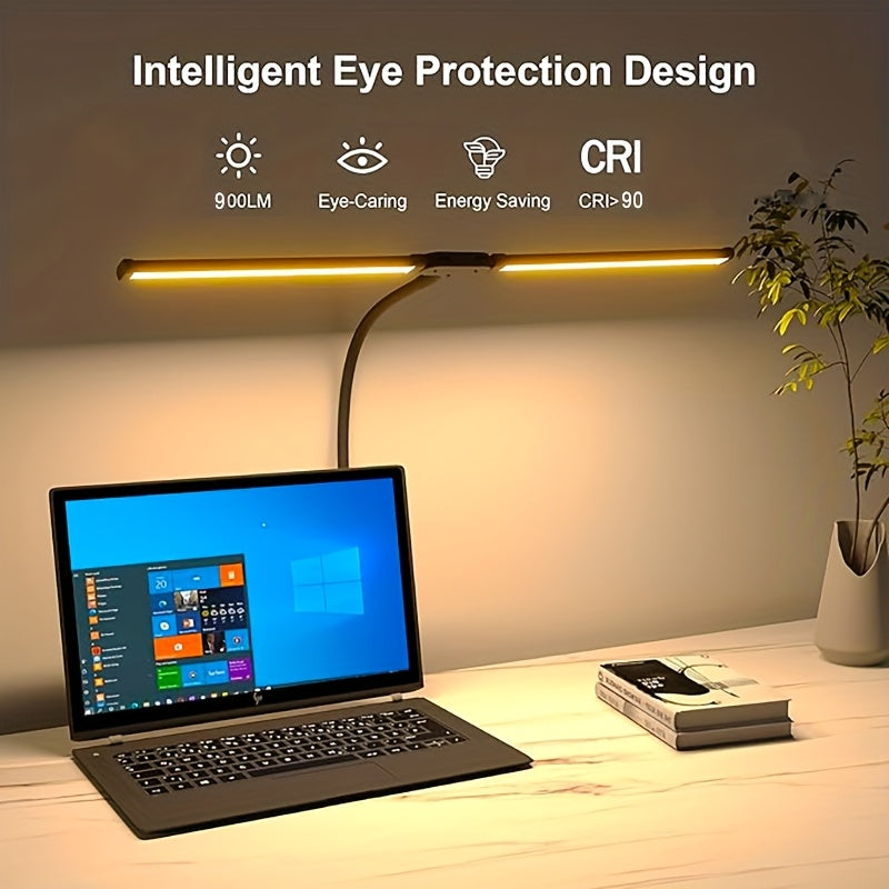 Szeroka lampka biurkowa LED z monitorem