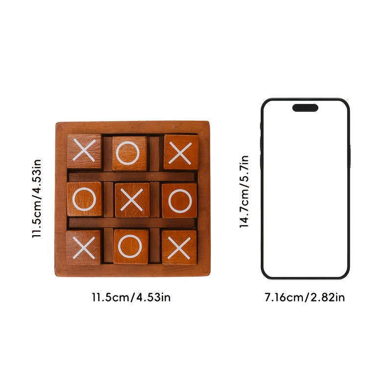 Wooden Noughts and Crosses Puzzle Game
