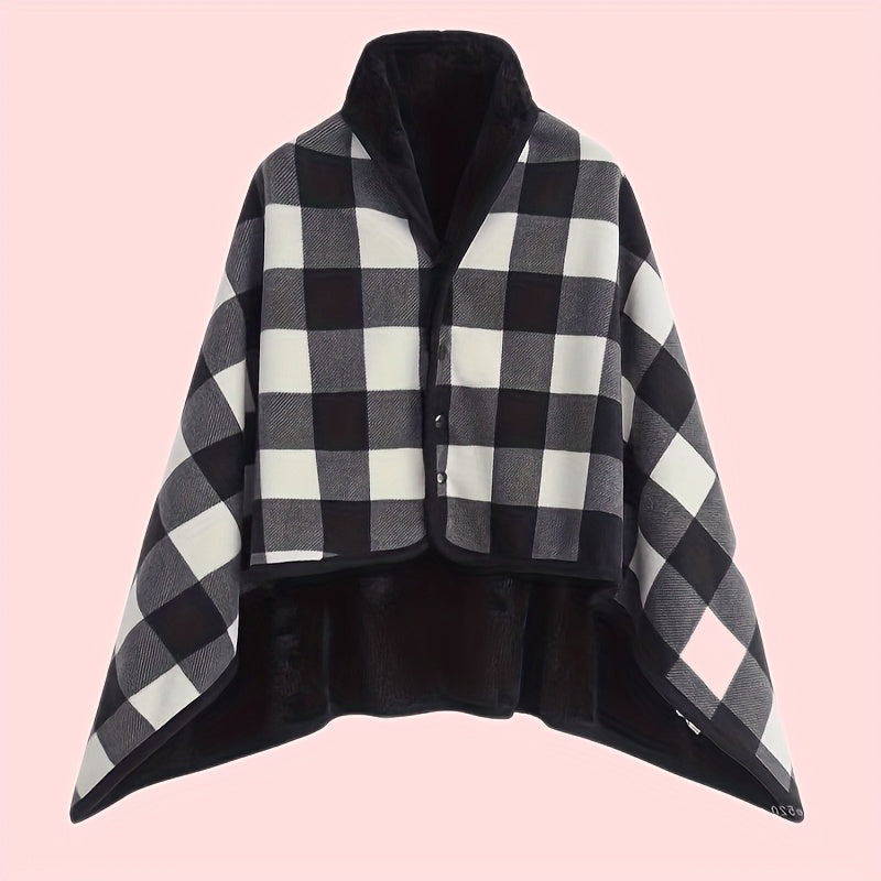 Reversible Check Wrap with Plush Lining