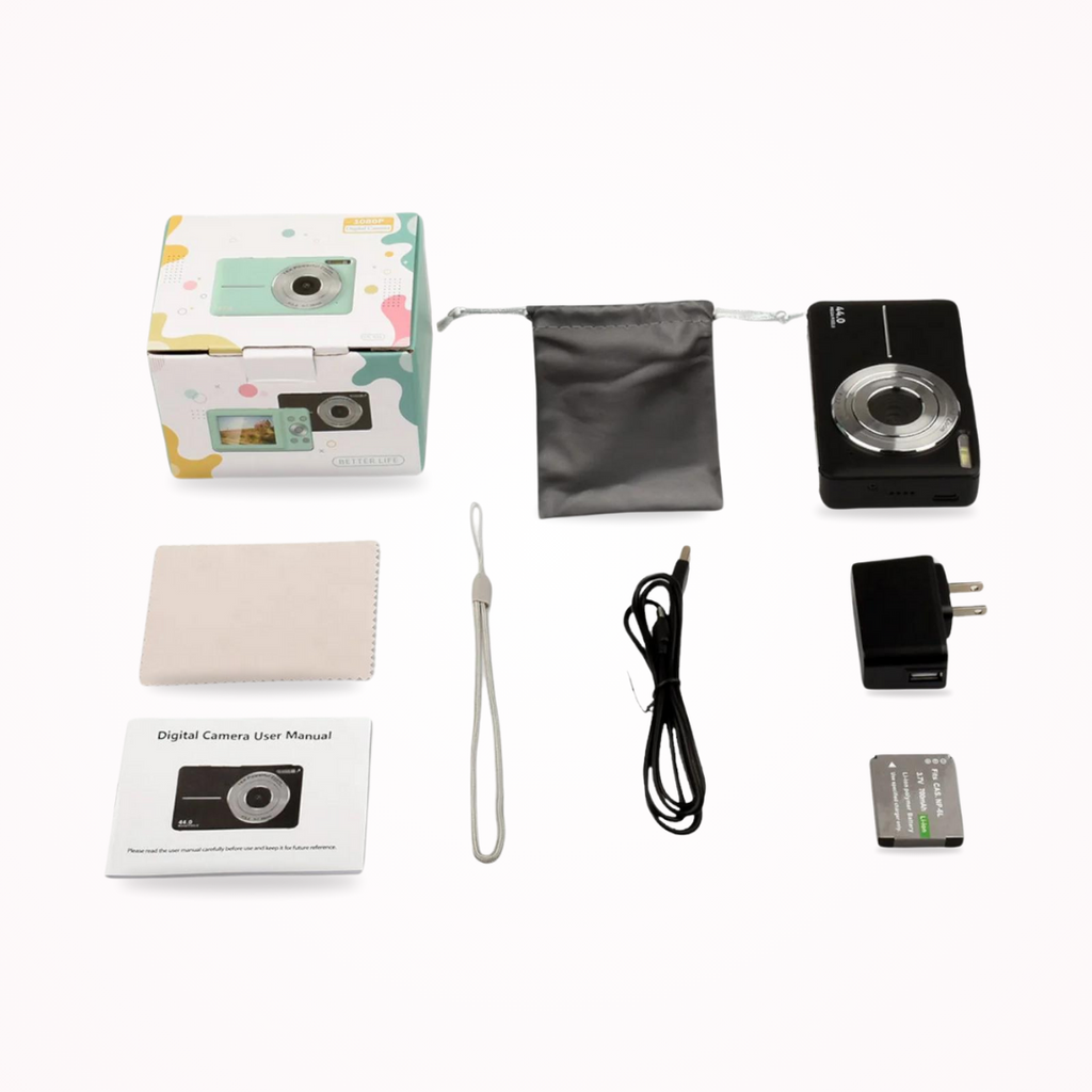 Fotocamera digitale compatta con design dell'obiettivo in stile ottico