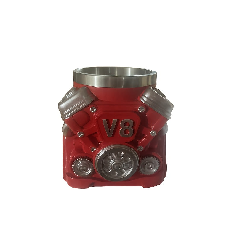 Taza original con forma de motor V8