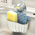Sink Sponge Holder with Drainage Design and Faucet-Mounted Kitchen Organizer